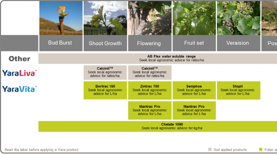 Table Grape Fertilizer Program - Water Soluble