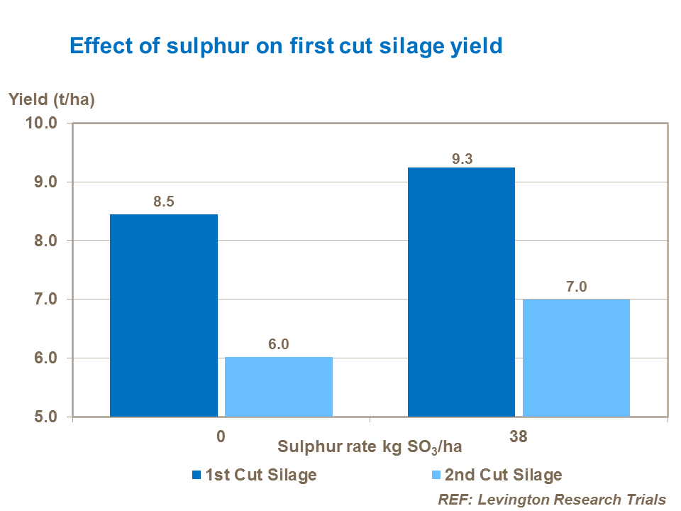Effect of sulphur on first cut silage yield